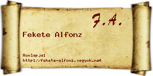 Fekete Alfonz névjegykártya